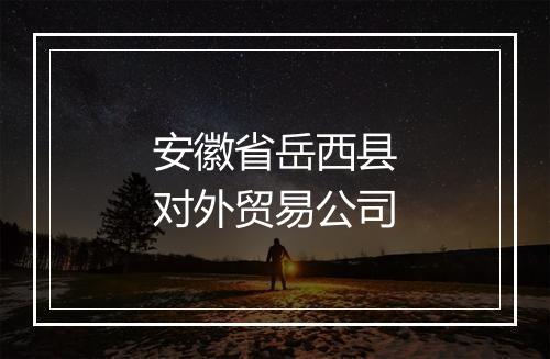 安徽省岳西县对外贸易公司