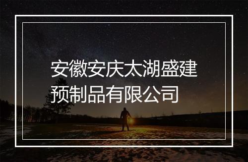 安徽安庆太湖盛建预制品有限公司