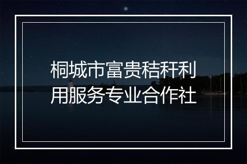 桐城市富贵秸秆利用服务专业合作社
