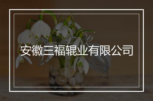 安徽三福辊业有限公司