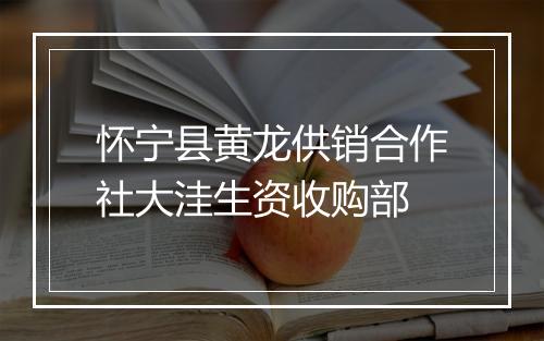 怀宁县黄龙供销合作社大洼生资收购部