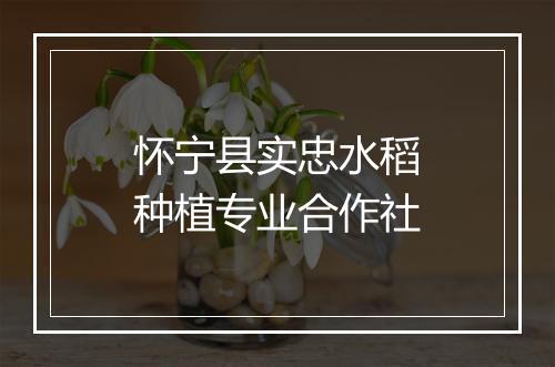 怀宁县实忠水稻种植专业合作社