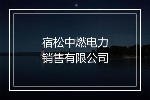 宿松中燃电力销售有限公司