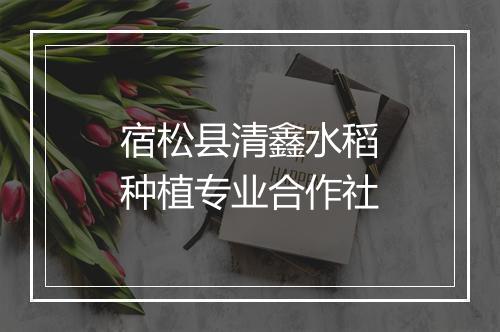 宿松县清鑫水稻种植专业合作社