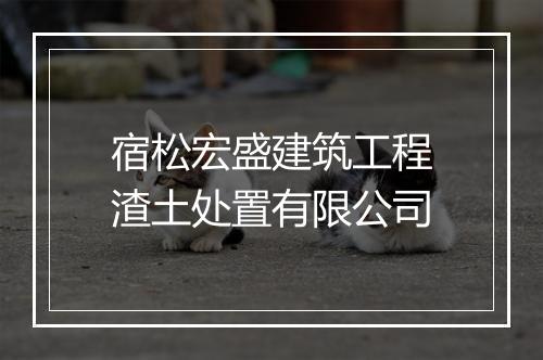 宿松宏盛建筑工程渣土处置有限公司