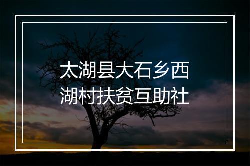 太湖县大石乡西湖村扶贫互助社