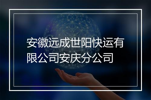 安徽远成世阳快运有限公司安庆分公司
