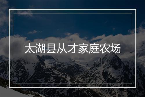 太湖县从才家庭农场