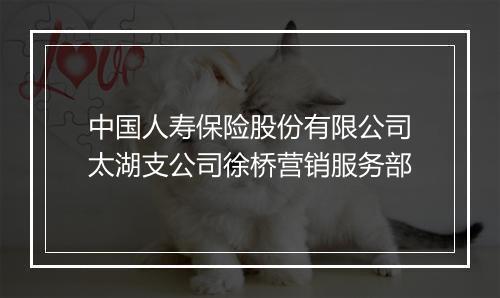 中国人寿保险股份有限公司太湖支公司徐桥营销服务部