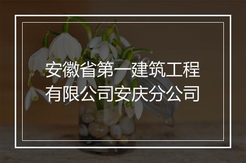 安徽省第一建筑工程有限公司安庆分公司
