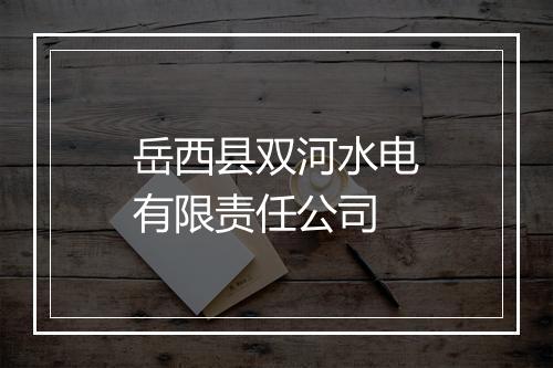 岳西县双河水电有限责任公司
