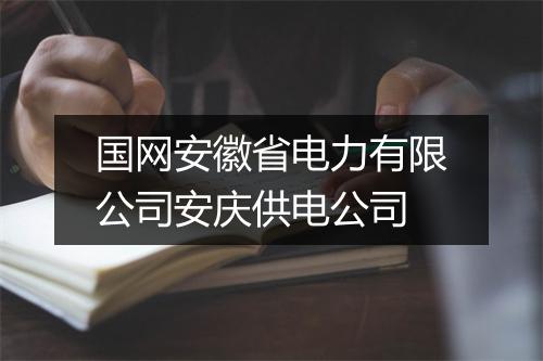国网安徽省电力有限公司安庆供电公司