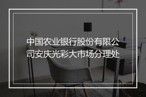 中国农业银行股份有限公司安庆光彩大市场分理处