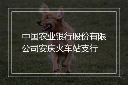 中国农业银行股份有限公司安庆火车站支行