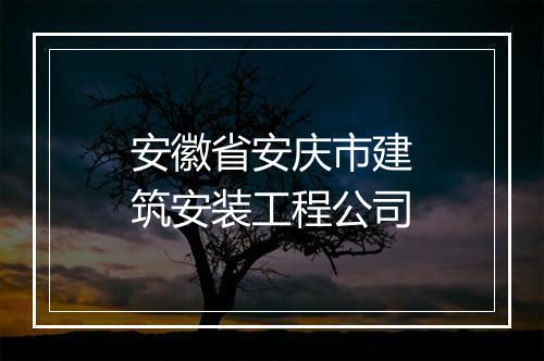 安徽省安庆市建筑安装工程公司