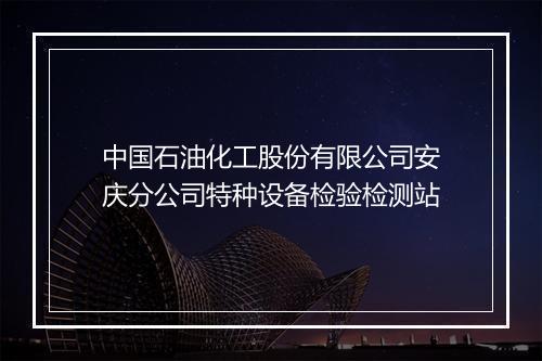 中国石油化工股份有限公司安庆分公司特种设备检验检测站