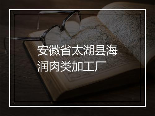 安徽省太湖县海润肉类加工厂