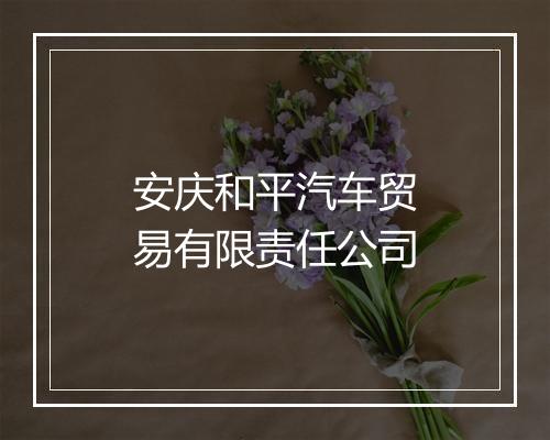 安庆和平汽车贸易有限责任公司