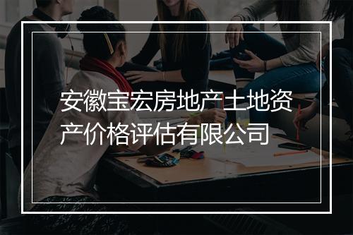 安徽宝宏房地产土地资产价格评估有限公司