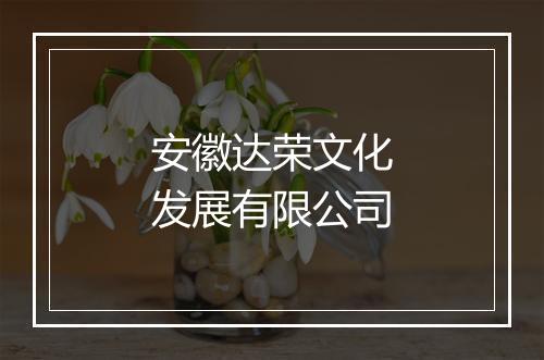 安徽达荣文化发展有限公司