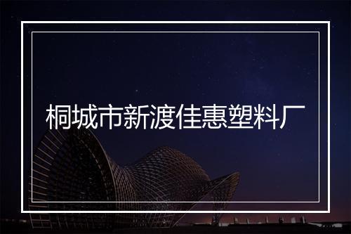 桐城市新渡佳惠塑料厂