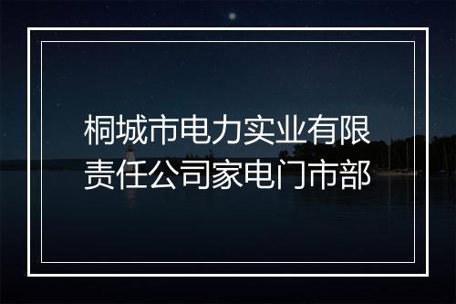桐城市电力实业有限责任公司家电门市部