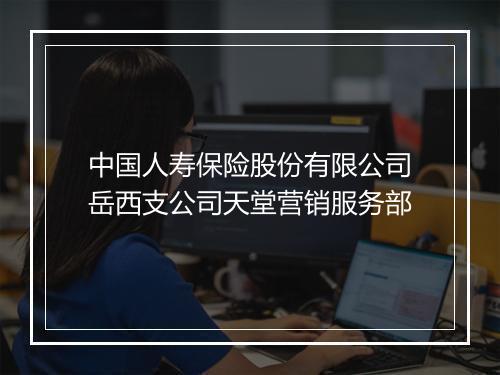 中国人寿保险股份有限公司岳西支公司天堂营销服务部