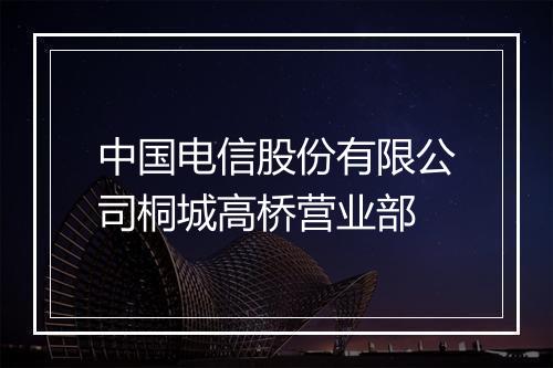 中国电信股份有限公司桐城高桥营业部