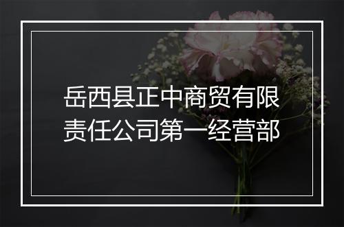 岳西县正中商贸有限责任公司第一经营部