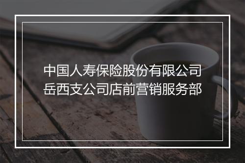 中国人寿保险股份有限公司岳西支公司店前营销服务部