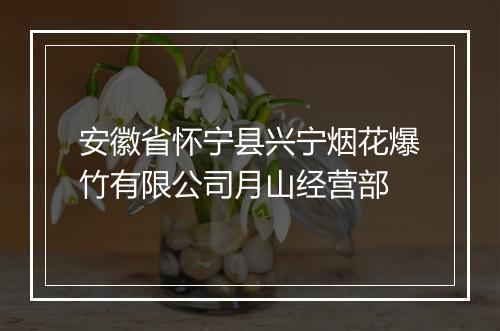 安徽省怀宁县兴宁烟花爆竹有限公司月山经营部