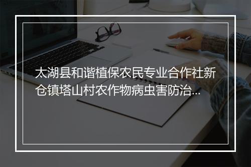 太湖县和谐植保农民专业合作社新仓镇塔山村农作物病虫害防治专业队