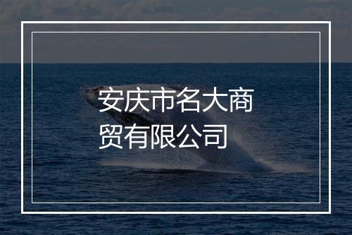 安庆市名大商贸有限公司