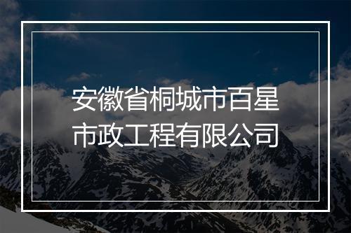 安徽省桐城市百星市政工程有限公司