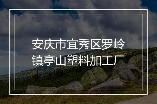 安庆市宜秀区罗岭镇亭山塑料加工厂