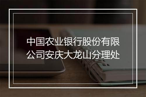 中国农业银行股份有限公司安庆大龙山分理处