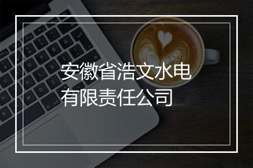 安徽省浩文水电有限责任公司