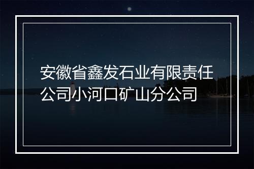 安徽省鑫发石业有限责任公司小河口矿山分公司