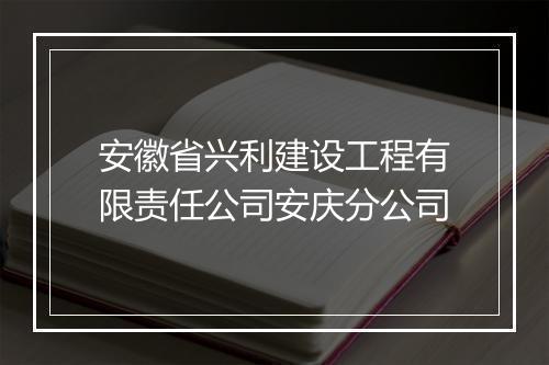 安徽省兴利建设工程有限责任公司安庆分公司