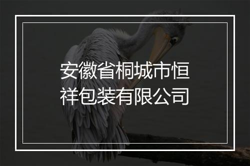 安徽省桐城市恒祥包装有限公司
