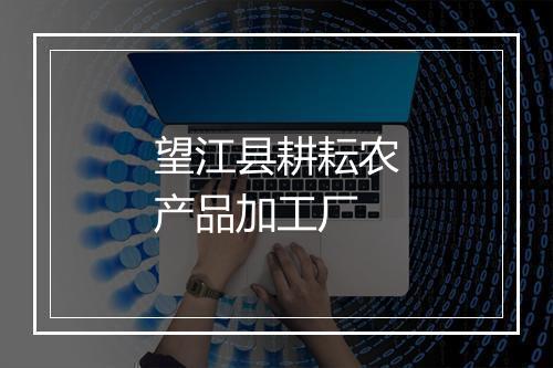 望江县耕耘农产品加工厂