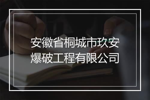 安徽省桐城市玖安爆破工程有限公司