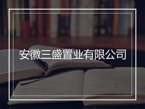 安徽三盛置业有限公司