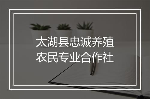 太湖县忠诚养殖农民专业合作社