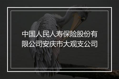 中国人民人寿保险股份有限公司安庆市大观支公司