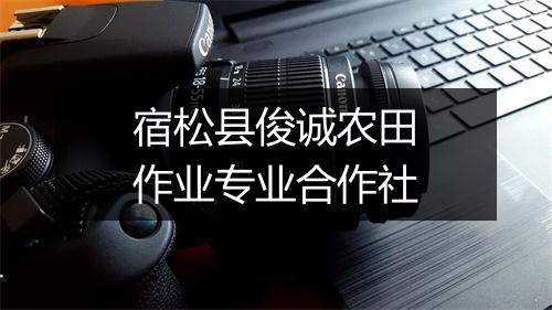 宿松县俊诚农田作业专业合作社
