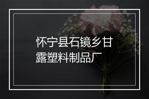 怀宁县石镜乡甘露塑料制品厂
