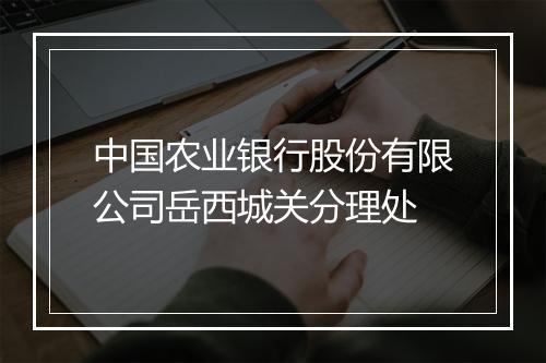 中国农业银行股份有限公司岳西城关分理处