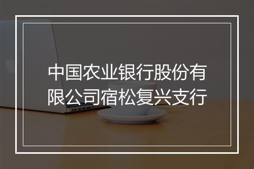 中国农业银行股份有限公司宿松复兴支行