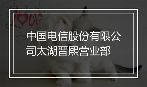 中国电信股份有限公司太湖晋熙营业部
